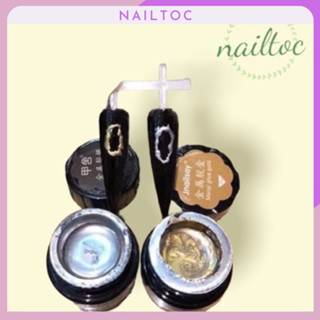  Gel metan siêu sáng gel nhũ vẽ móng nail 2 màu cơ bản 