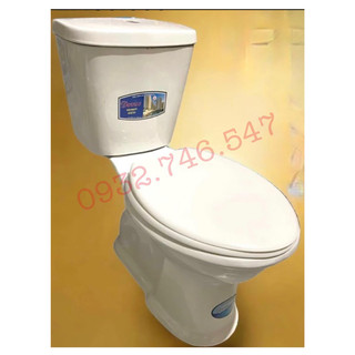 Bồn cầu 2 khối sứ 1 nhấn/ gạt loại tốt giá rẻ 8