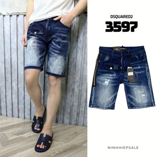 Quần short nam Dsquared2 xanh khuy cúc khóa dọc quần hàng Quảng Châu, Quần sooc nam DSQ2 khóa sườn cháy phố 3597