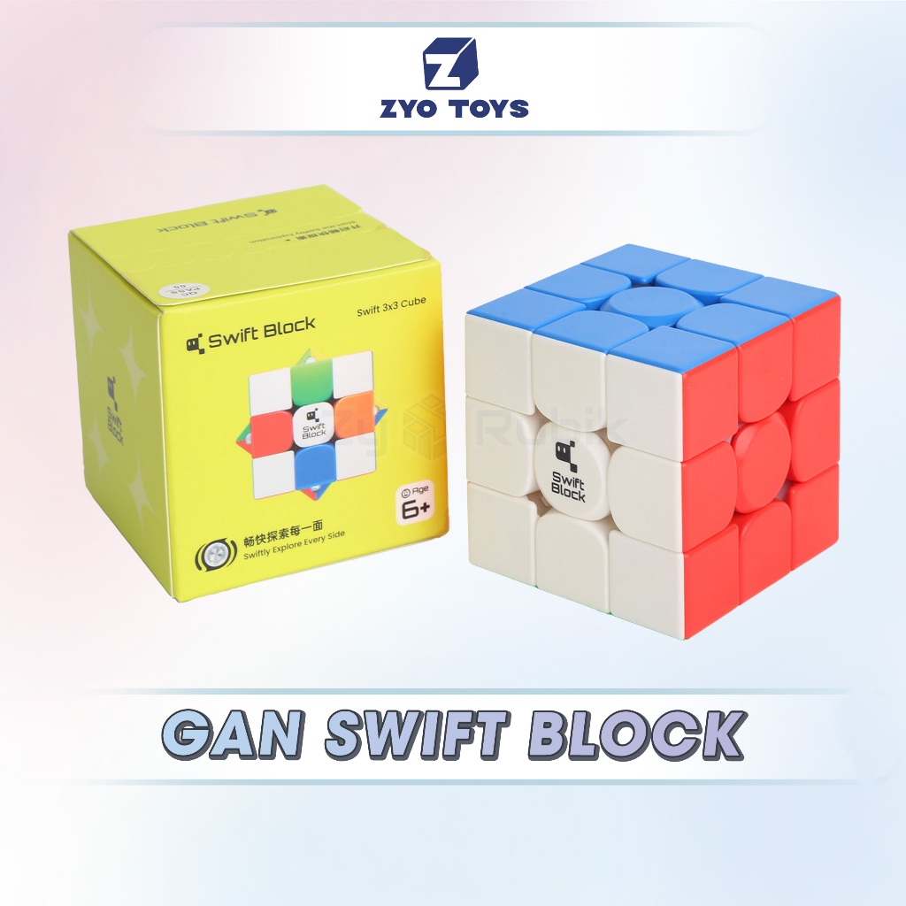 Rubik 3x3 Gan Swift Block Stickerless Có Nam Châm- Rubic Gan 355s Hãng Gan- Zyo Toys