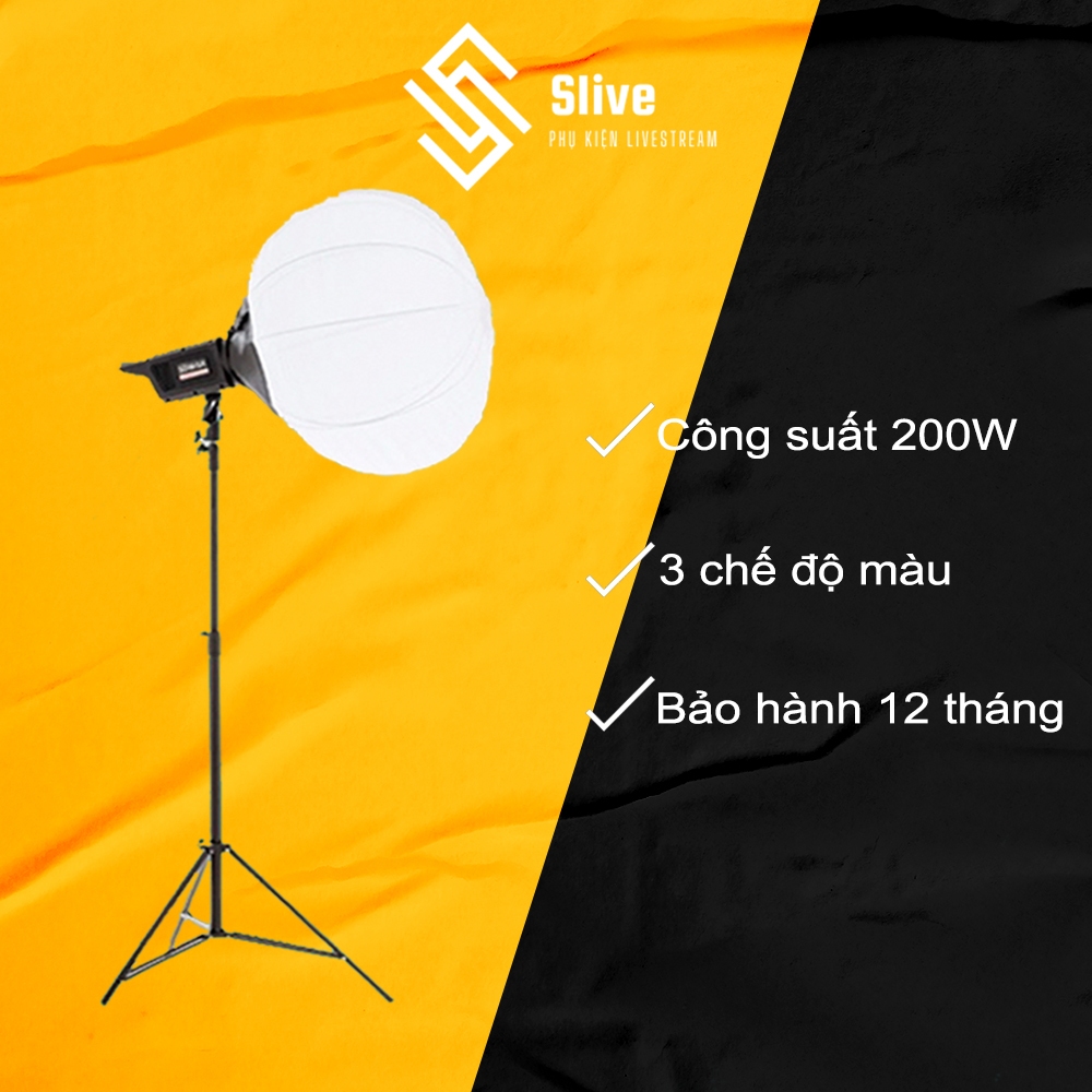 Bộ đèn Softbox chiếu sáng, Bộ Đèn Chụp Studio Hình Cầu Bediro BD-400S chụp ảnh quay video livestream