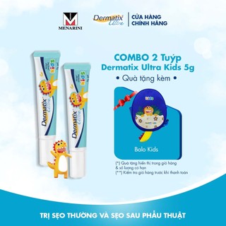 Combo 2 tuýp Gel làm mờ sẹo lồi, sẹo thâm cho bé Dermatix Ultra Kids 5g