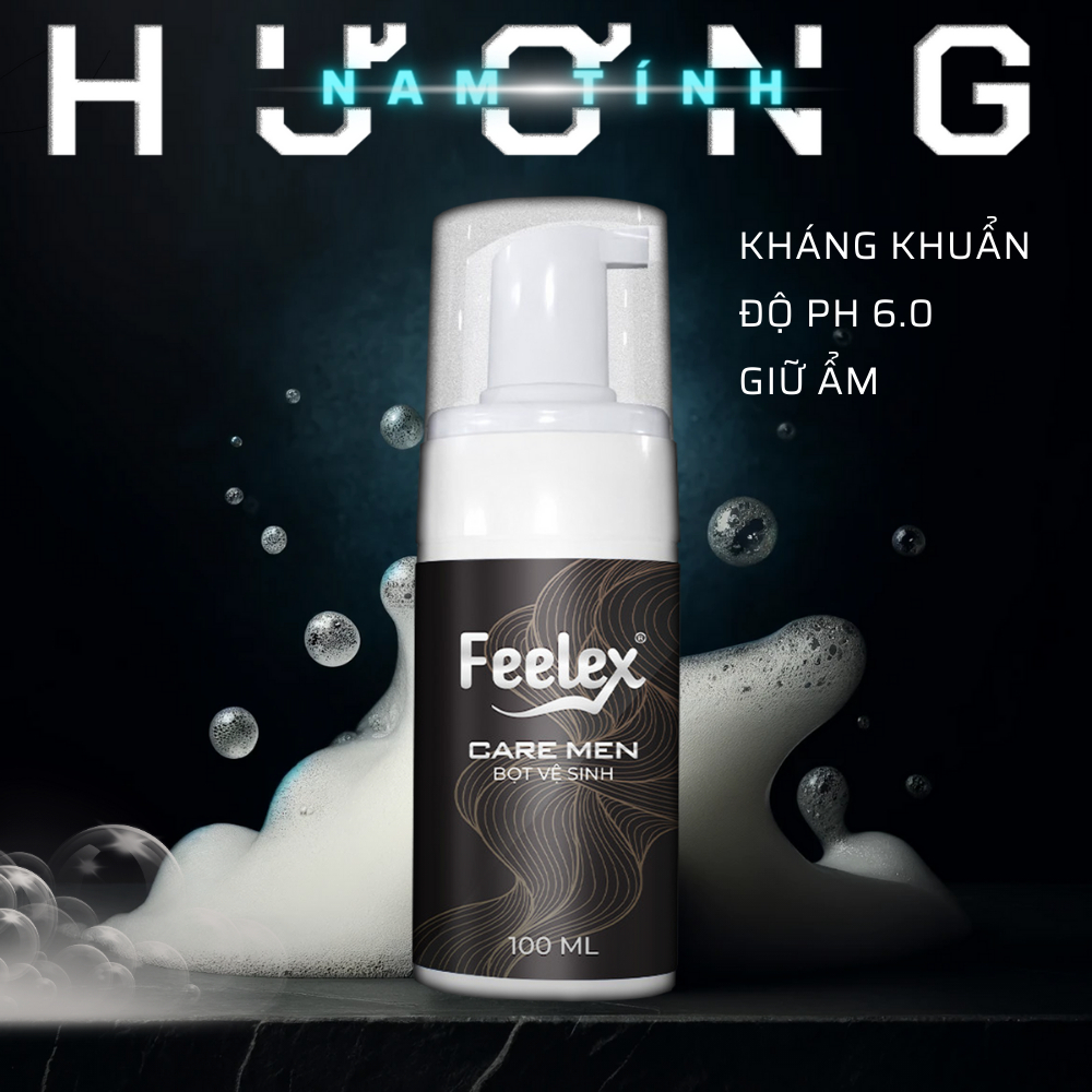 Combo 2 lọ Bọt vệ sinh nam giới Feelex Care Men dung dịch vệ sinh tạo bọt nhiều mùi hương 100ml