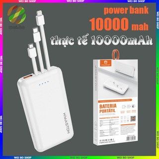 Pin sạc dự phòng 10000mAh Tích hợp 3 cổng sạc type-c/ip/Micro USB Bộ sạc thuận tiện