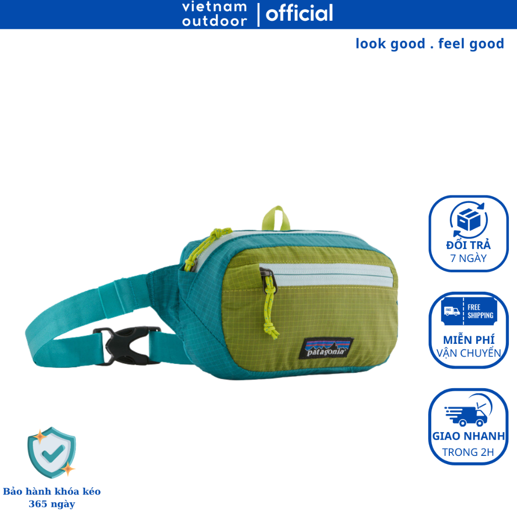 Túi Bao Tử Đeo Chéo PATAGONIA ULTRALIGHT BLACK HOLE® MINI HIP PACK 1L Túi Đeo Hông Cao Cấp Kháng Nước Nhỏ Gọn