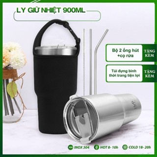 Ly giữ nhiệt inox TBNGOOD cao cấp Nature Made 900ml tiện dụng tặng kèm ống hút