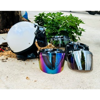 KÍNH BOGO GẮN NÓN BẢO HIÊM NỬA ĐẦU 1/2 VÀ NÓN 3/4 ( 3 NÚT )