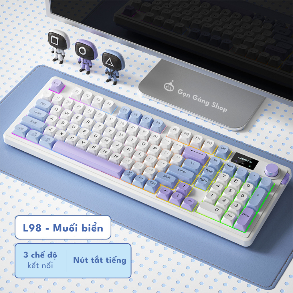 Bàn phím LANGTU L98 giả cơ bluetooth không dây/có dây silent pin sạc Led RGB hỗ trợ window/mac,ios | BigBuy360 - bigbuy360.vn