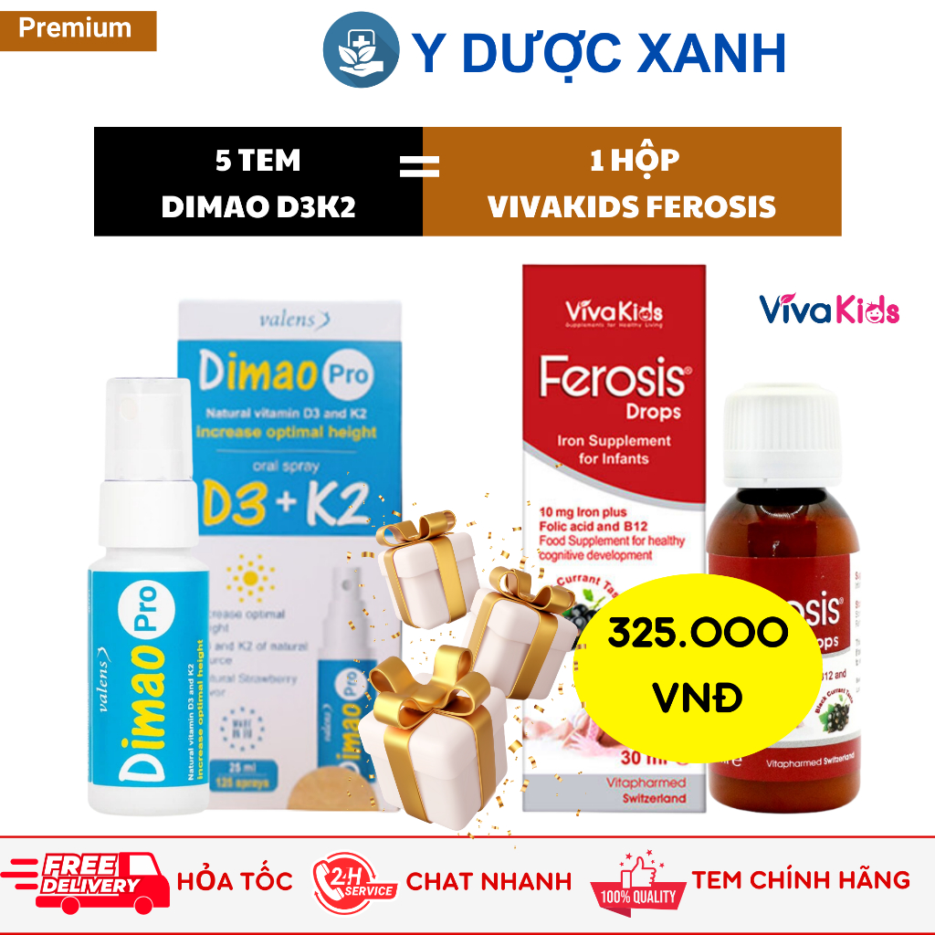 Mua [Chính Hãng] DIMAO PRO D3 K2, 25ml, Xịt bổ sung Vitamin D3K2 cho trẻ em, trẻ sơ sinh - Y Dược Xanh