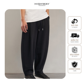 Quần vải nam cotton nỉ phom rộng highway menswear kieran