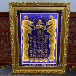 Bài vị dát vàng nền xanh dương, bài vị dát 24k, bài vị thần tài ông địa, ảnh thật hàng sẵn
