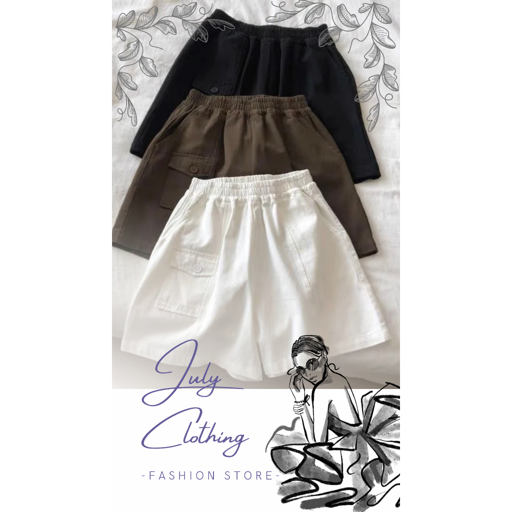 [BIGSIZE] Quần Short Chất Kaki Phong Cách Hàn Quốc Dành Cho Nữ Nhà July