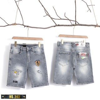 Quần short jean nam màu xanh rách chất bò - quần jean ngắn nam co giãn thời trang cao cấp Pn_shop90 ms247