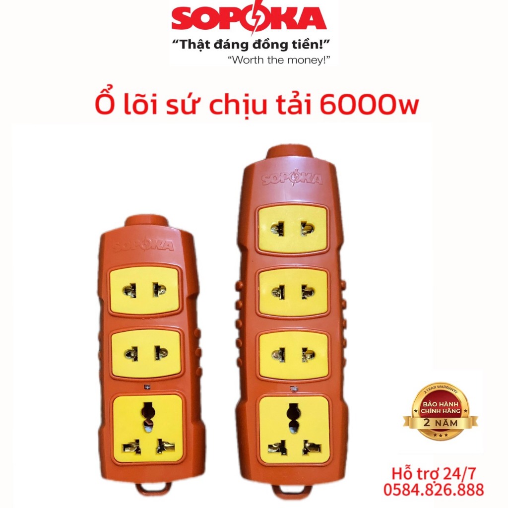 Ổ CẮM ĐIỆN LÕI SỨ CHỊU TẢI 6000W SOPOKA