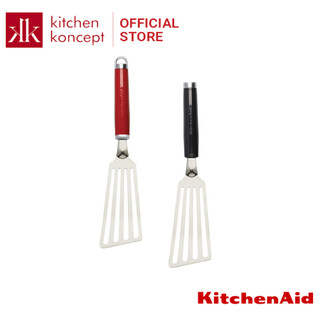 Kitchenaid - xẻng chiên có rãnh lưỡi cong - đen/đỏ