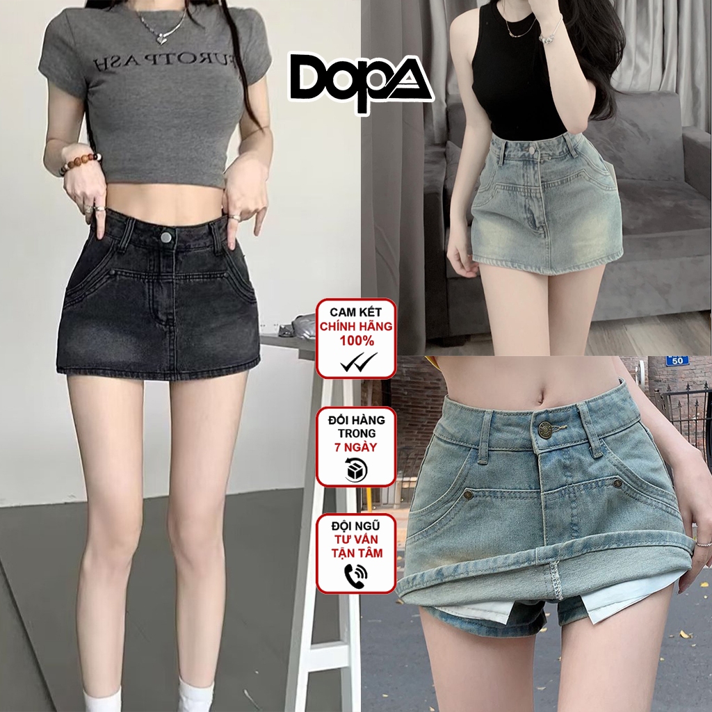  Chân Váy Jean Bò Nữ Ngắn Kiểu Dáng Chữ A Có Lót Quần Bên Trong Avocado Quần Giả Váy Jean Chất Vải Dày Dặn Sexy 