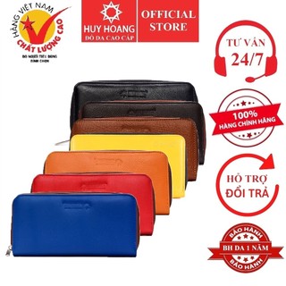 Bóp nữ da bò 1 khóa màu da, đen, nâu, đỏ, cam, hồng, xanh dương, vàng HP3141-42-43-44-45-46-47-57