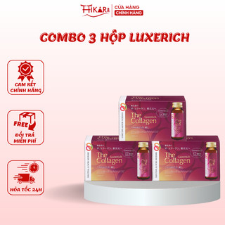 Combo 3 hộp nước uống collagen exr / luxerich shiseido nhật bản 1 hộp 10 chai x 50ml