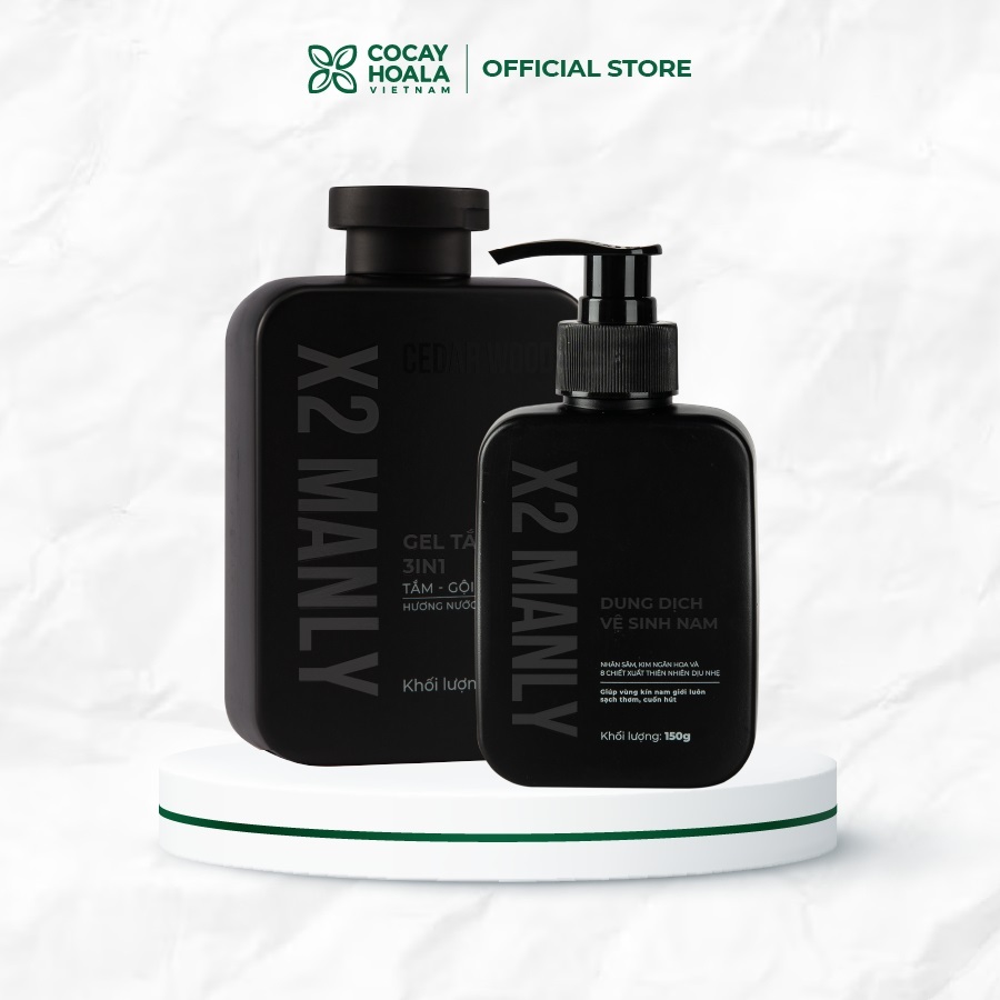 [HCM] Dung dịch vệ sinh nam, gel tắm gội x2 manly Cocayhoala -Chiết xuất thiên nhiên dịu nhẹ lành tính cho phái mạnh