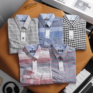 Áo sơ mi nam BB - Boiz Big Size tay dài sọc ngang form bigsize 60kg - 130kg