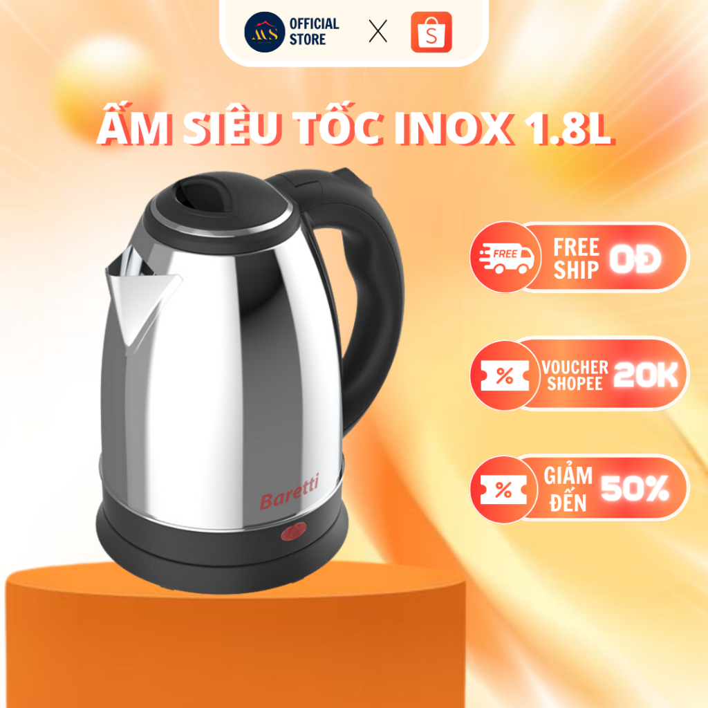 Ấm siêu tốc inox 1.8L HAPPY TIME HTD1081