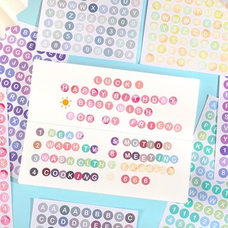 ✍mujicici✍Sticker chữ và số để trang trí sổ sách