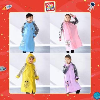 Áo mưa học sinh đi học nhiều màu in hoạ tiết (trùm được cặp) cho bé gái & bé trai (N00767)