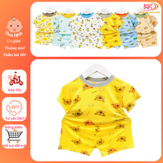 MK520 (6-16KG) Bộ áo cộc tay quần cộc in họa tiết chất thun lạnh mỏng, mềm ,mát cho bé dưới 3 tuổi