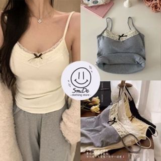 Áo Bra Len Mặc Lót Có Mút Ngực Trong Hai Dây Viền Ren Có Đính Nơ Xinh Xắn Đầy Nữ Tính Sexy Mùa Hè Này ~ Smide Clothing