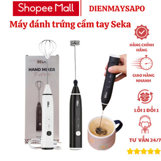 Máy đánh trứng cầm tay Seka, que tạo bọt cà phê mini không dây, đánh kem, 3 chế độ kèm sạc pin