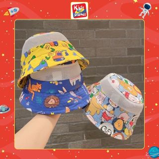 Mũ vải phối lưới in hoạt tiết hoạt hình ngộ nghĩnh cho bé trai & bé gái (Từ 5 tháng - 10 tuổi) N01130