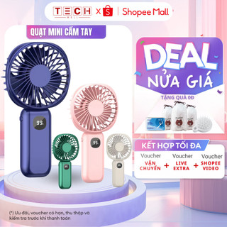 Quạt cầm tay mini GODWELL tích hợp đèn pin và sạc dự phòng 3 trong 1 tiện lợi 4000mAh làm mát tức thì