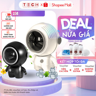 Quạt Đeo Cổ Cầm Tay Mini Hình Phi Hành Gia GODWELL Đeo Cổ, Để Bàn 3 Chế Độ Gió, Bỏ Túi Có Dây Đeo Tiện Dụng