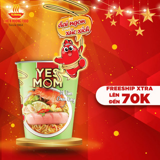 Thùng 8 Ly Mì Xúc Xích Yes Mom Tôm Chua Cay 76gr/ly