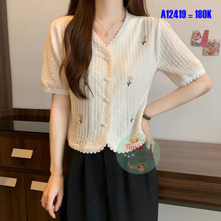 ÁO CROPTOP VIỀN REN THÊU HOA