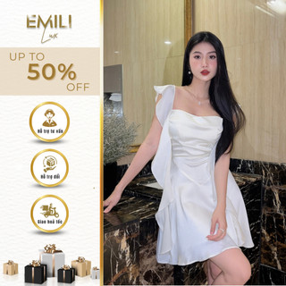Váy lụa ngắn 2 dây tai bèo Emili váy 2 dây phong cách kiểu nữ 