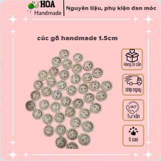 Combo 10c cúc gỗ handmade 1.5cm