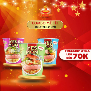 Combo Mê Tít 8 Ly Mì Xúc Xích Yes Mom đủ 3 vị 76gr/ly