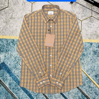  Áo sơ mi nam mẫu mới họa tiết sọc caro vải cotton hàng quảng châu sang trọng thanh lịch chuẩn form phong cách SỌC BB TD 