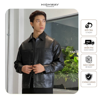 Áo khoác nam da poly synthetic thời trang phom rộng HIGHWAY MENSWEAR Rocky