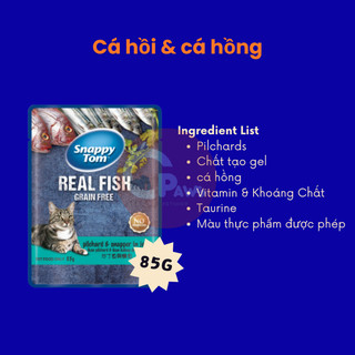 Pate Snappy Tom Real Fish cho mèo gói 85g