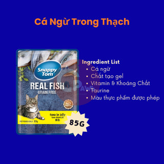 Pate Snappy Tom Real Fish cho mèo gói 85g