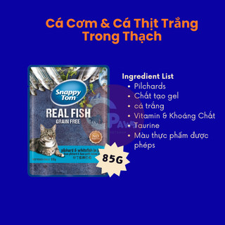 Pate Snappy Tom Real Fish cho mèo gói 85g