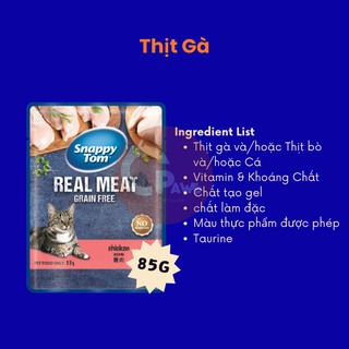 Pate Snappy Tom Real Fish cho mèo gói 85g