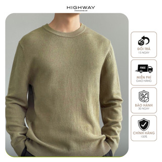 Áo len nam dệt sợi nhân tạo cổ tròn nam HIGHWAY MENSWEAR Dallas