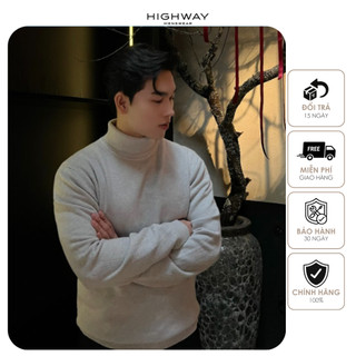 Áo len nam dệt vải tổng hợp cổ lọ HIGHWAY MENSWEAR Dallas