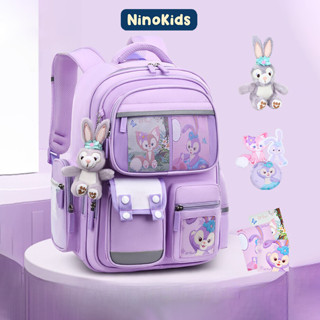 Balo học sinh, Balo cho bé gái từ lớp 1-6, thiết kế gọn nhẹ, chống thấm nước, tặng phụ kiện siêu đáng yêu BLG15 NinoKids