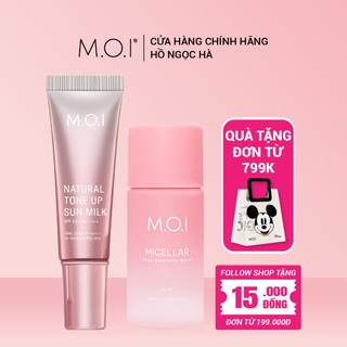 Bộ đôi Du lịch M.O.I Nước tẩy trang 40ml và Kem chống nắng nâng tông 10ml