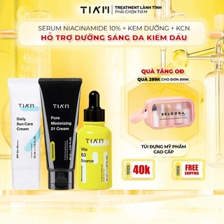 Bộ 3 Sản Phẩm Kem Chống Nắng, Serum Niacinamide 10% 40ml, Kem Dưỡng Niacinamide 5% 60ml