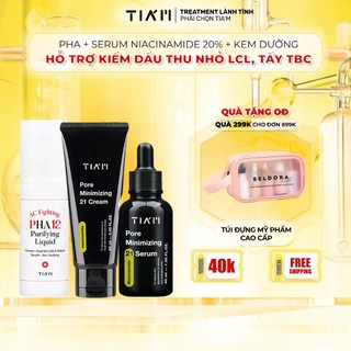 Bộ 3 Sản Phẩm Tinh Chất PHA, Serum Niacinamide 20% 40ml, Kem Dưỡng Niacinamide 5% 60ml